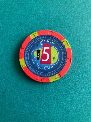 Las Vegas Club Closed 2015 $5 Chip