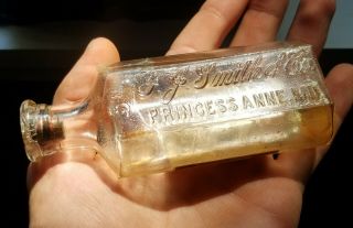 T.  J.  Smith&co Princess Anne Md Labeled/embossed Maryland Antique Medicine Bottle