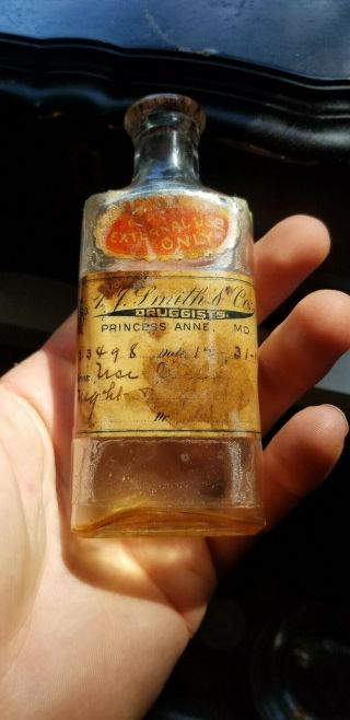 T.  J.  Smith&Co Princess Anne MD Labeled/Embossed Maryland Antique Medicine Bottle 4