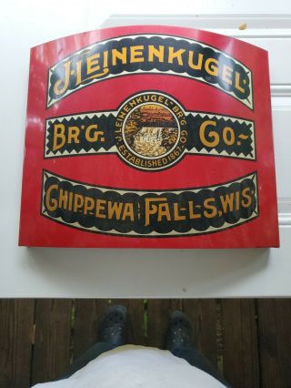 Vintage Leinenkugel’s Wisconsin Beer Metal Wall Sign 15 X 12