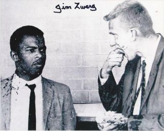 Jim Zwerg - 10x8 B&w Signed Photograph - Freedom Riders