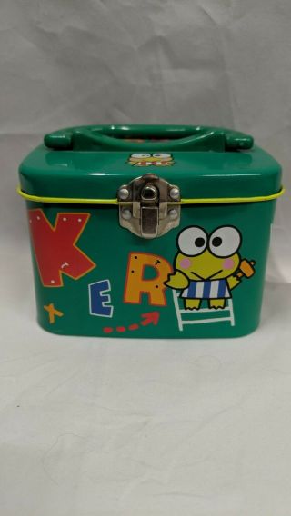 Vintage Keroppi Metal Tin Box Sanrio Lunchbox Collectible 1996 Hello Kitty