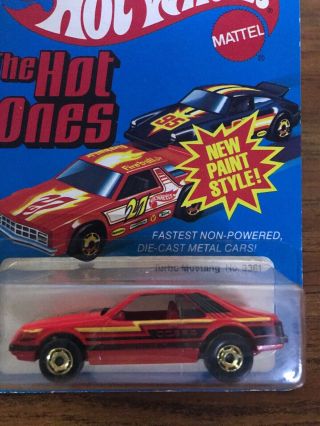 Hot Wheels The Hot Ones 1979,  1981 Turbo Mustang Red In Blister.  Hong Kong. 2