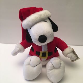 Hallmark Christmas Snoopy Dog Plush Peanuts Santa Costume Stuffed Animal Tag 15 "