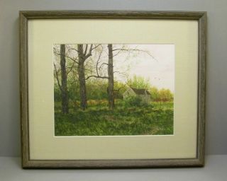 Contemporary Watercolor Landscape Painting Signed Ned Young 1989