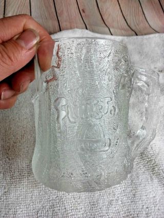 Mcdonalds Flintstones 1993 Tree Mendous Mug Clear Glass Coffee Cup (p144)