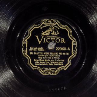 78 Rpm - - Baby Rose Marie W.  Flet Henderson,  Victor 22960,  E - V,  Jazz Personality