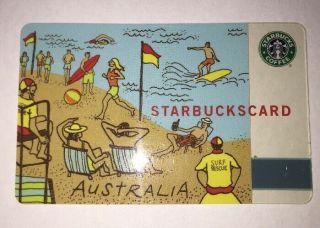 Starbucks 2005 Australia Beach Old Logo Card Error W/embedded Paper