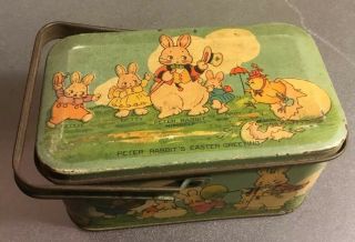 Tinedco Peter Rabbit’s Easter Greeting Tin - 4.  75”x2.  75”x2.  5”