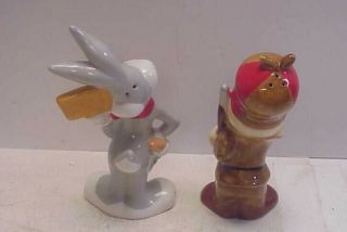 1993 Looney Tunes Hunting Season Bugs Bunny & Elmer Fudd Salt & Pepper Shakers 2