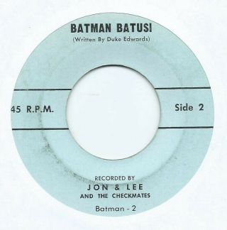 Northern Soul R&b Tittyshaker 45 - Jon & Lee " Batman Batusi / Theme " Orig Promo