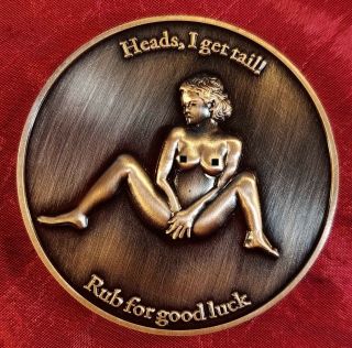 Nudie " Rub For Good Luck " Challenge Coin Card Marker Protector 29
