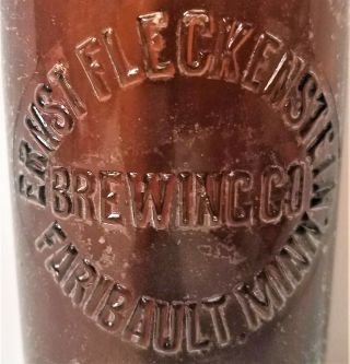 Ernst Fleckenstein Brewing Co.  Bottle Prohibition Era Faribault Mn J3