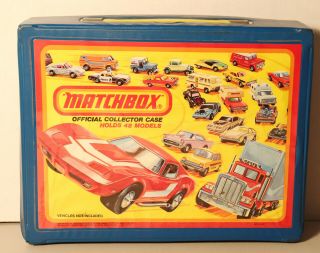 Dte 1980 Lesney Matchbox Superfast 48 Model Collectors Carry Case 4 Blue Trays