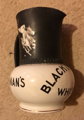 RARE EARLY BUCHANAN ' S BLACK & WHITE WHISKY ANTIQUE CERAMIC JUG PITCHER 2