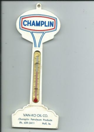 Pole Sign Thermometer,  Champlin Gas,  Van - Ko Oil,  Hull,  Ia.