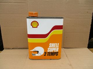 Vintage Shell Metal Oil Can,  Ideal Garage Display With Petrol Pump,  Enamel Sign