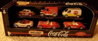 Matchbox Collectibles Coca Cola 6 Car Set In Display Box Nib