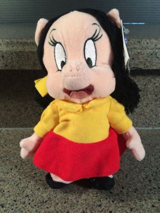 Warner Brothers Studio Store Looney Tunes Porky Petunia Pig 8 " Plush Bean Bag