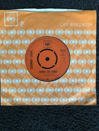Johnny Cash - Ring Of Fire / Streets Of Laredo 7  Vinyl Cbs 201809 (1965) Ex/ex