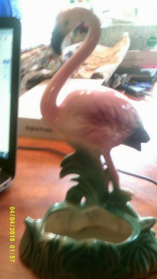 Vintage Flamingo Planter Vase Number On Bottom Says 402