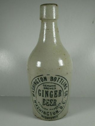 Washington DC GINGER BEER Stoneware Bottle - Washington Bottling Co. 2