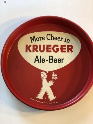 Vintage Krueger Beer - Brewing Co Metal Tin Litho 13 " Tray Newark Nj