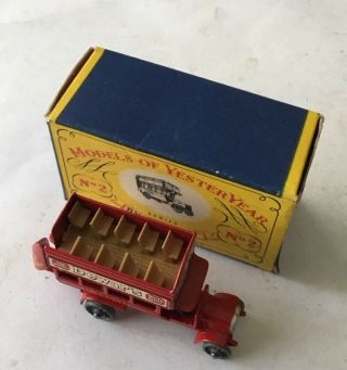 1956 Matchbox Models Of Yesteryear 1910 B Type Bus No 2 Boxed Toy