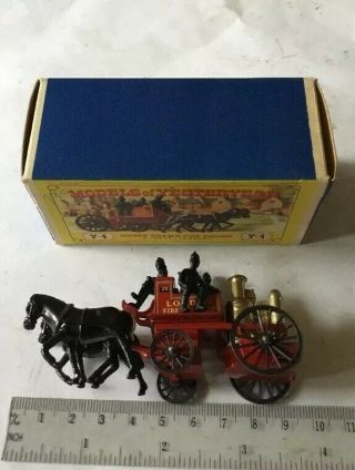 1961 Matchbox Models Of Yesteryear 1905 Horsedrawn Fire Engine No 4 M/boxed Toy
