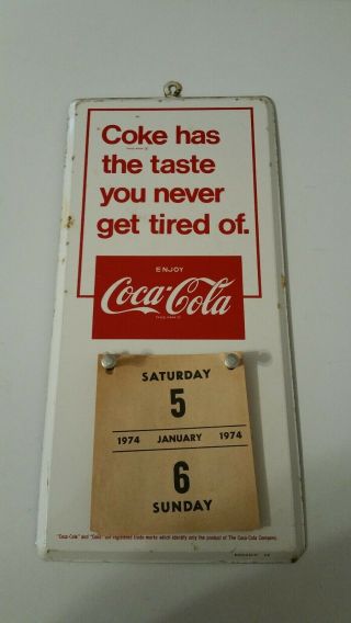 Coca - Cola Calendar Sign