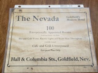 1907 Flyer For The Nevada,  Goldfield 