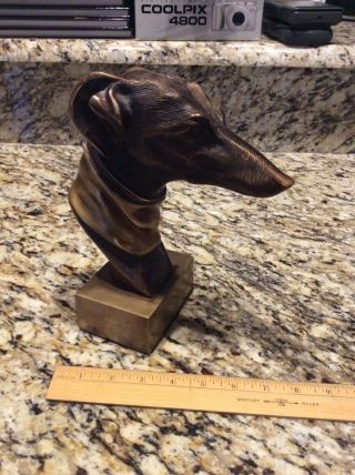 Vintage Brass Dachshund Weiner Dog Sculpture.  Art Piece.  Heavy Bust.