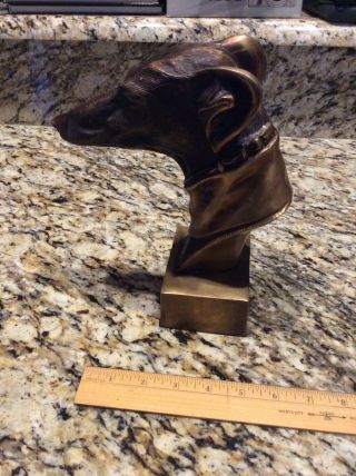 Vintage Brass Dachshund Weiner Dog Sculpture.  Art Piece.  Heavy Bust. 3