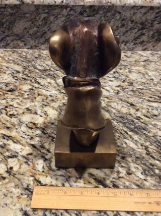 Vintage Brass Dachshund Weiner Dog Sculpture.  Art Piece.  Heavy Bust. 4
