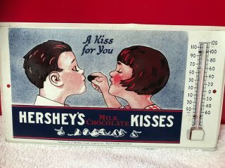 Vintage Hershey Kisses Advertising Thermometer Sign 2