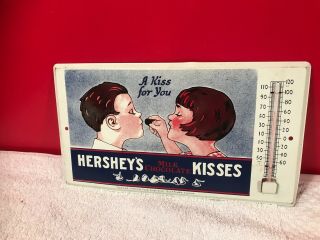 Vintage Hershey Kisses Advertising Thermometer Sign 5