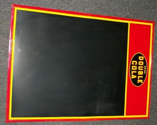 27 & 3/4 By 19 & 1/2 Inch Older Drink Double Cola Tin Menu Board In Shape