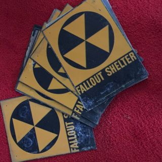 1 Government Issue Vintage Fallout Shelter Sign Atomic.  Retro.  US Dept of Defense 2