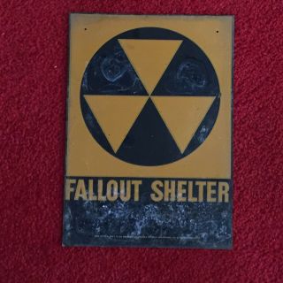 1 Government Issue Vintage Fallout Shelter Sign Atomic.  Retro.  US Dept of Defense 3