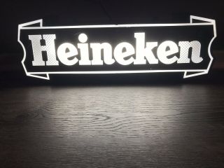 Vintage Heineken Hanging Lighted Beer Sign,  21” Long.  Old And Hard To Find