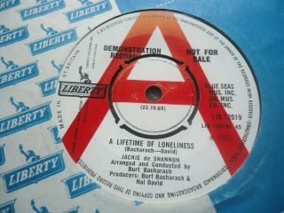 Jackie De Shannon Orig Uk Liberty Demo 45 1965 A Lifetime Of Loneliness