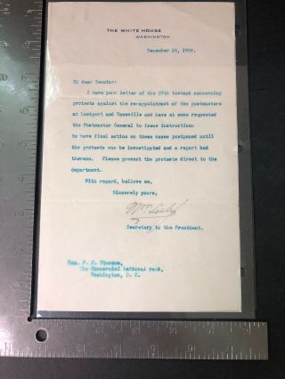 William Loeb Jr Secretary To The President Signed Letter 1906