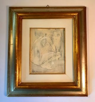 Oil On Board Signed Modernist Female Nude Signed And Dated 1974 17.  75” X 15.  5”