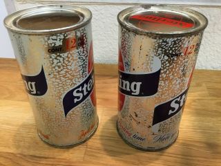 2 different Sterling (136 - 37 &38) flat top beer cans by Sterling,  Evansville,  IN 4