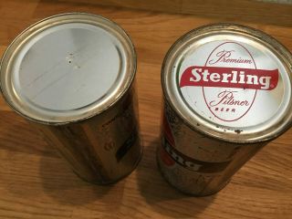 2 different Sterling (136 - 37 &38) flat top beer cans by Sterling,  Evansville,  IN 5