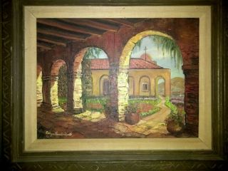 Evelyn Hamilton Keith Oil Painting Listed Artist California Mission San Juan