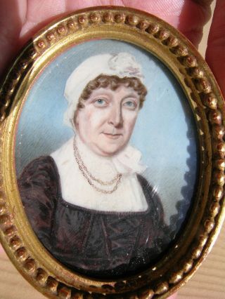 Fine Antique Portrait Miniature Lady Early 1800 ' s Attributed to Thomas Richmond 2