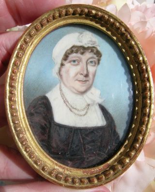 Fine Antique Portrait Miniature Lady Early 1800 ' s Attributed to Thomas Richmond 4