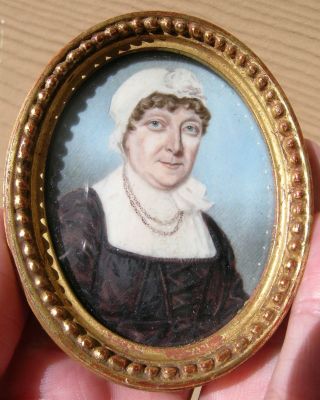 Fine Antique Portrait Miniature Lady Early 1800 ' s Attributed to Thomas Richmond 5