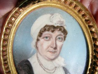 Fine Antique Portrait Miniature Lady Early 1800 ' s Attributed to Thomas Richmond 6